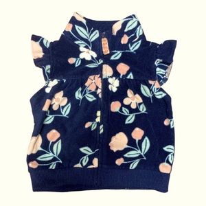 9 mos floral fleece vest